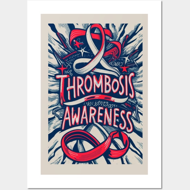 Thrombosis Awareness Ribbon Retro Background Wall Art by Seeds of Authority